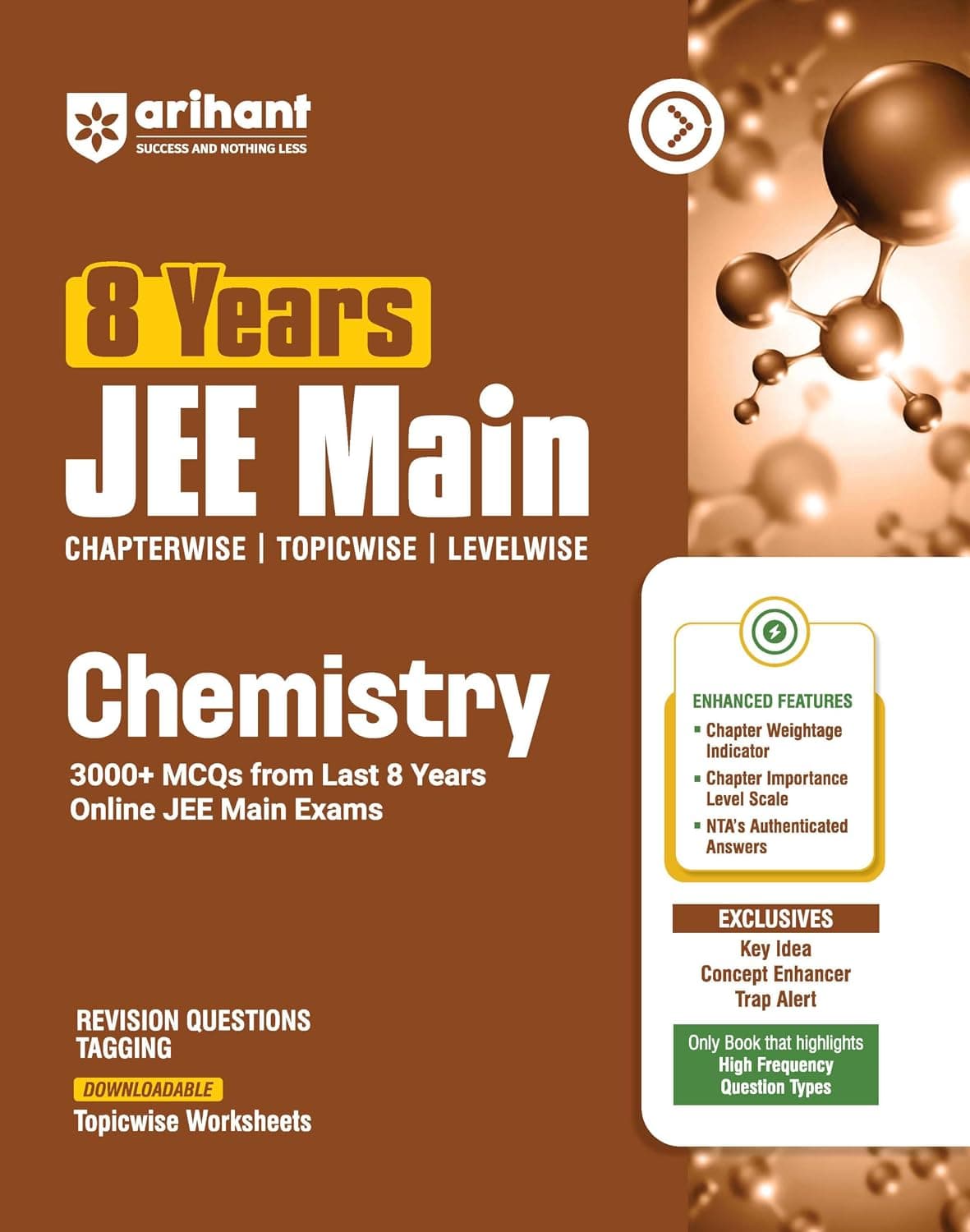 Cover of Arihant 8 Years JEE Main Chemistry PYQ Book 2027 | Chapterwise, Topicwise & Levelwise 3000+ MCQs| NTA Authenticated Answers, Chapter Weightage, Revision Questions & Topicwise Worksheets
