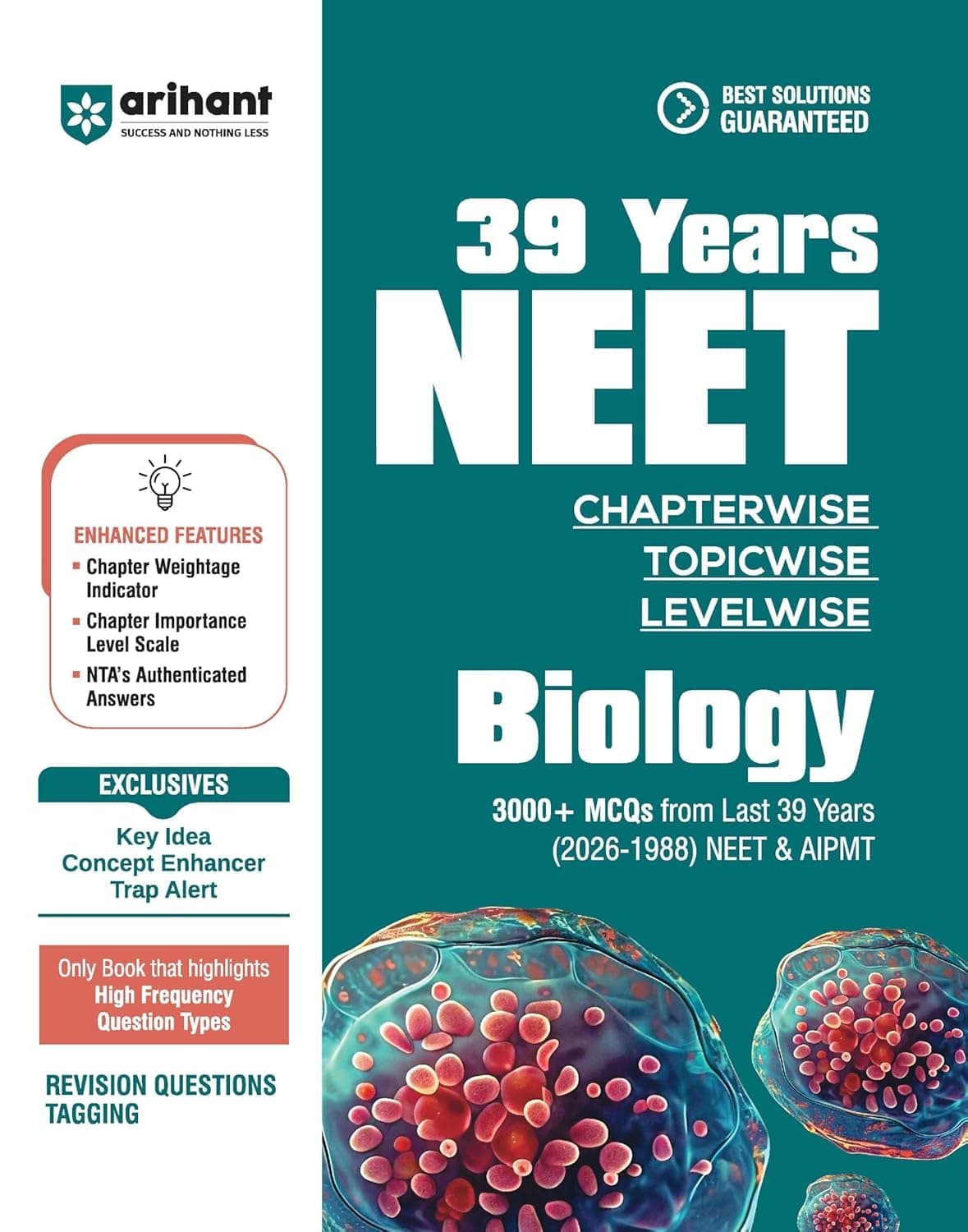 Cover of 39 Years NEET Biology Chapterwise Topicwise Levelwise MCQs (2026–1988) EXAM 2027 (BY ARIHANT PUBLICAITOIN) (Arihant 39 Years NEET Biology 2027)