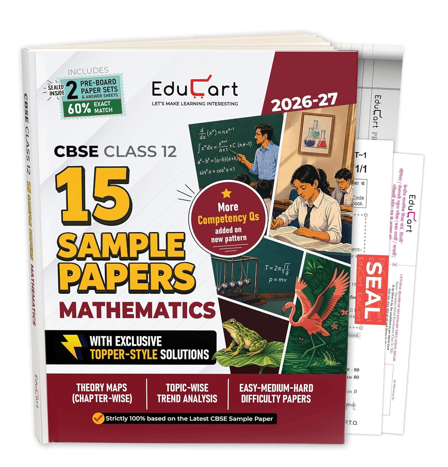 Cover of Educart CBSE Sample Paper Class 12 2026-27 Mathematics with Topper-Style Solutions | For 2027 Board Exam
